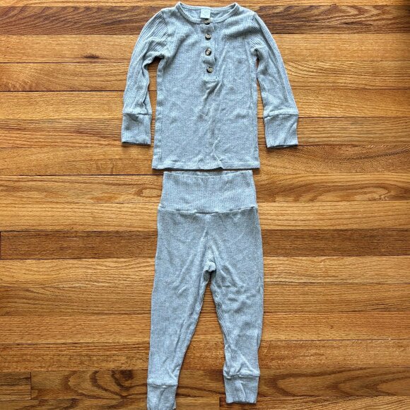 Set of 2 Lou Lou & Company Ribbed Pajama Tops/Bottoms Size 3T Navy Blue & Gray - Picture 7 of 12